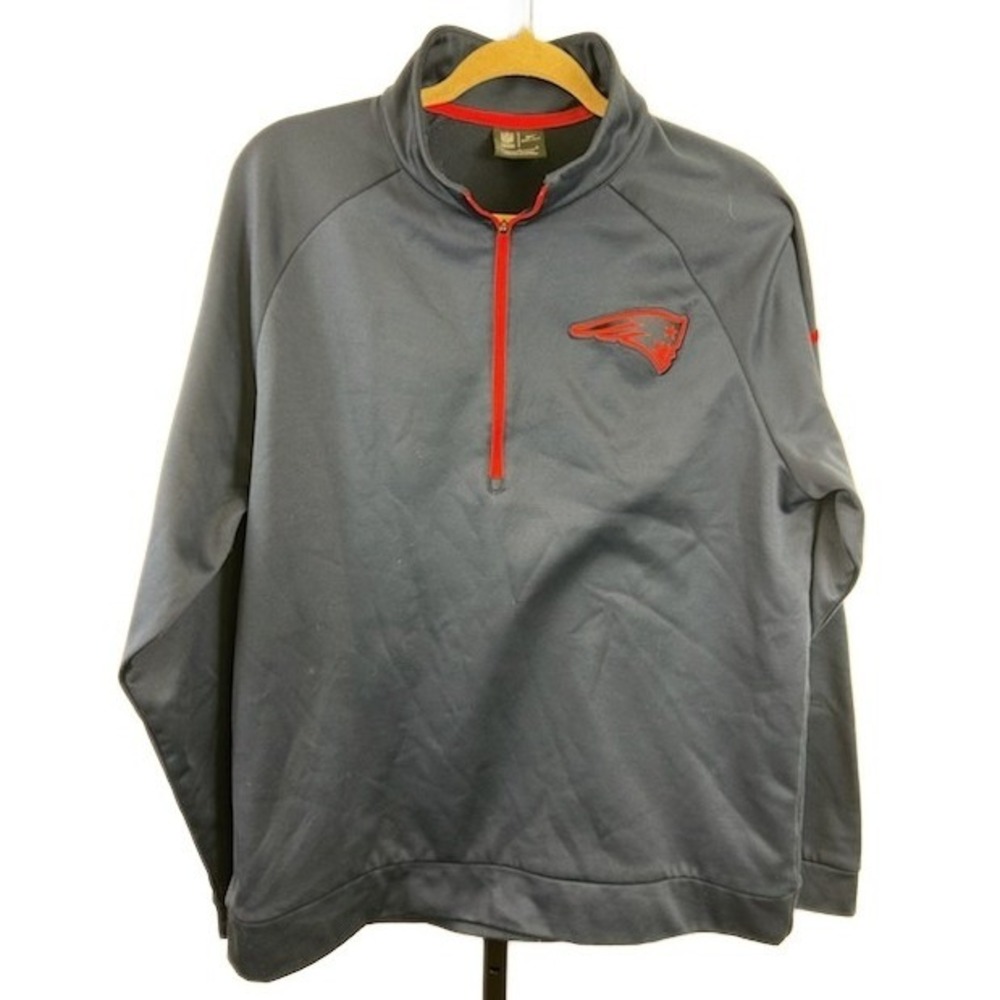 Nike Men's Size‎ Large New England Patriots NFL Quarter-Zip Pullover Jacket